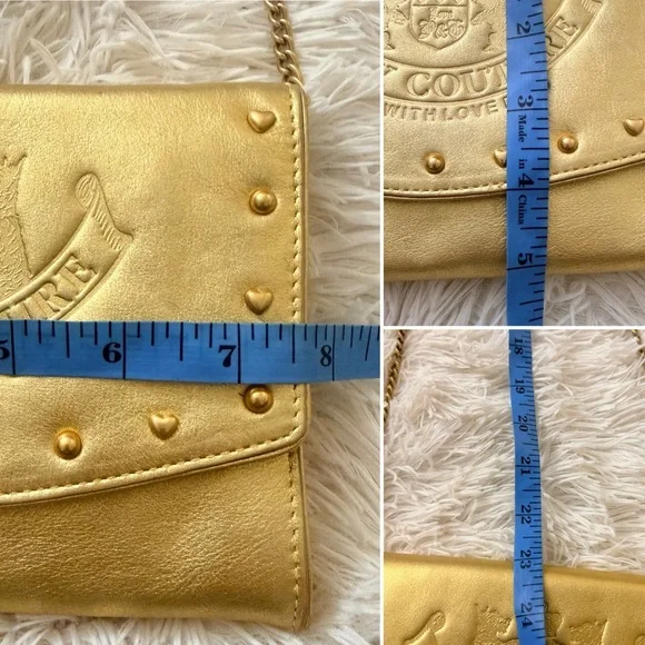 Juicy Couture 2004” Limited Edition Y2K Vintage Gold Leather Chain Bag – NWOT - Picture 14 of 15